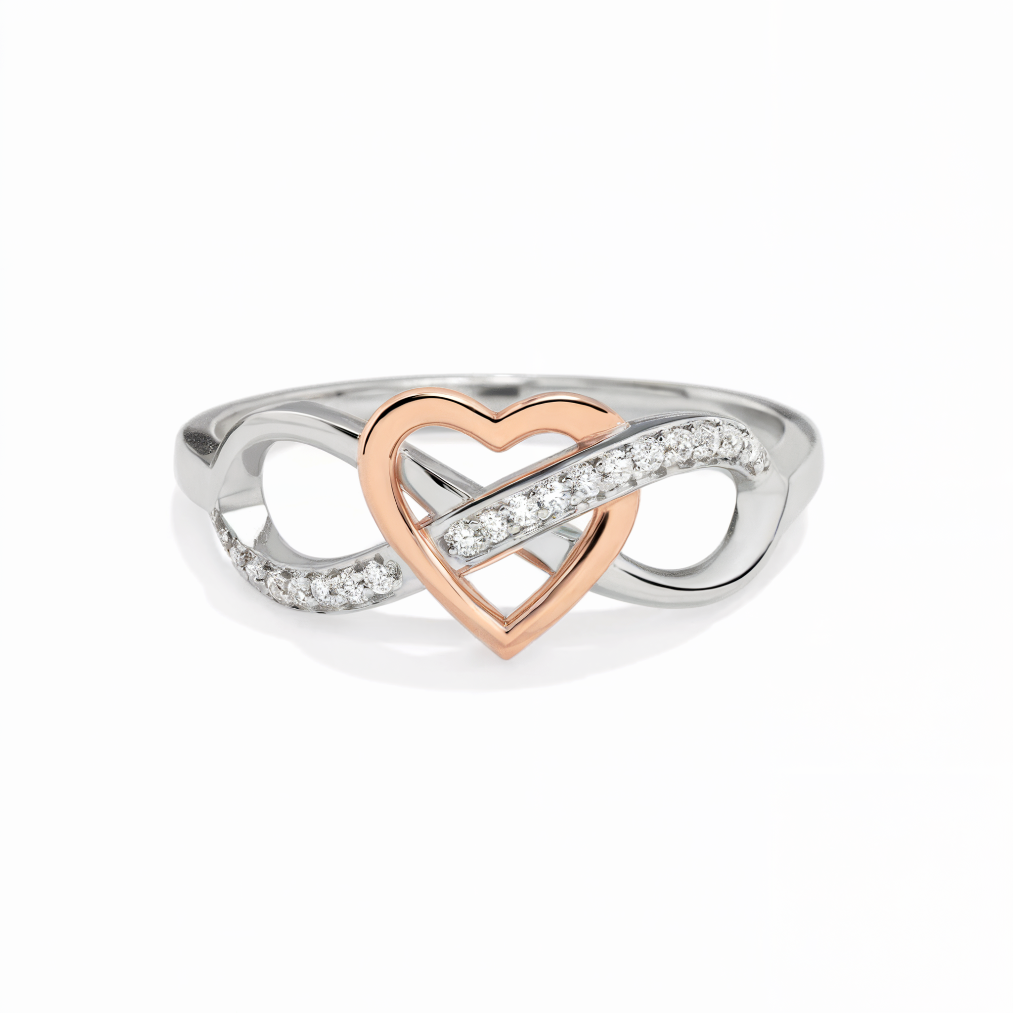 Élégante bague cœur infini