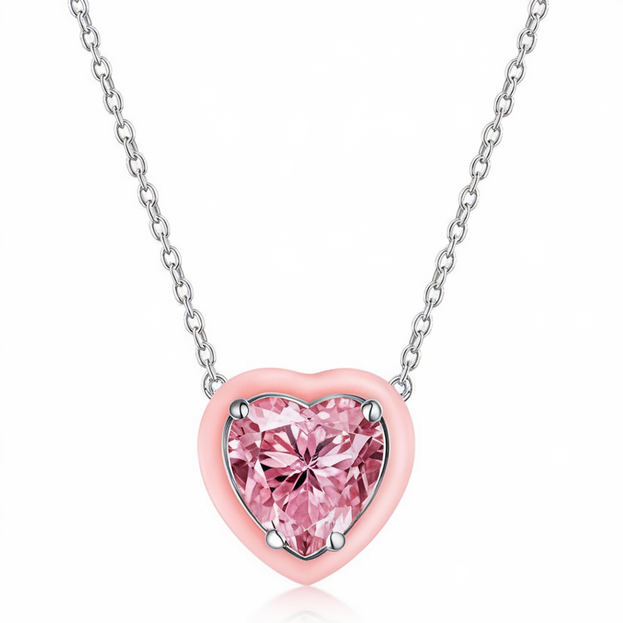 Collier Cœur Diamant Aigue-Marine