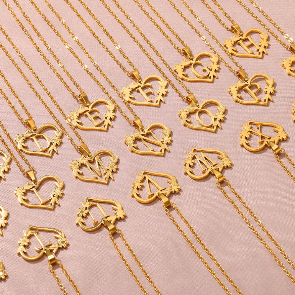 Collier Cœur Initial Or Personnalisé