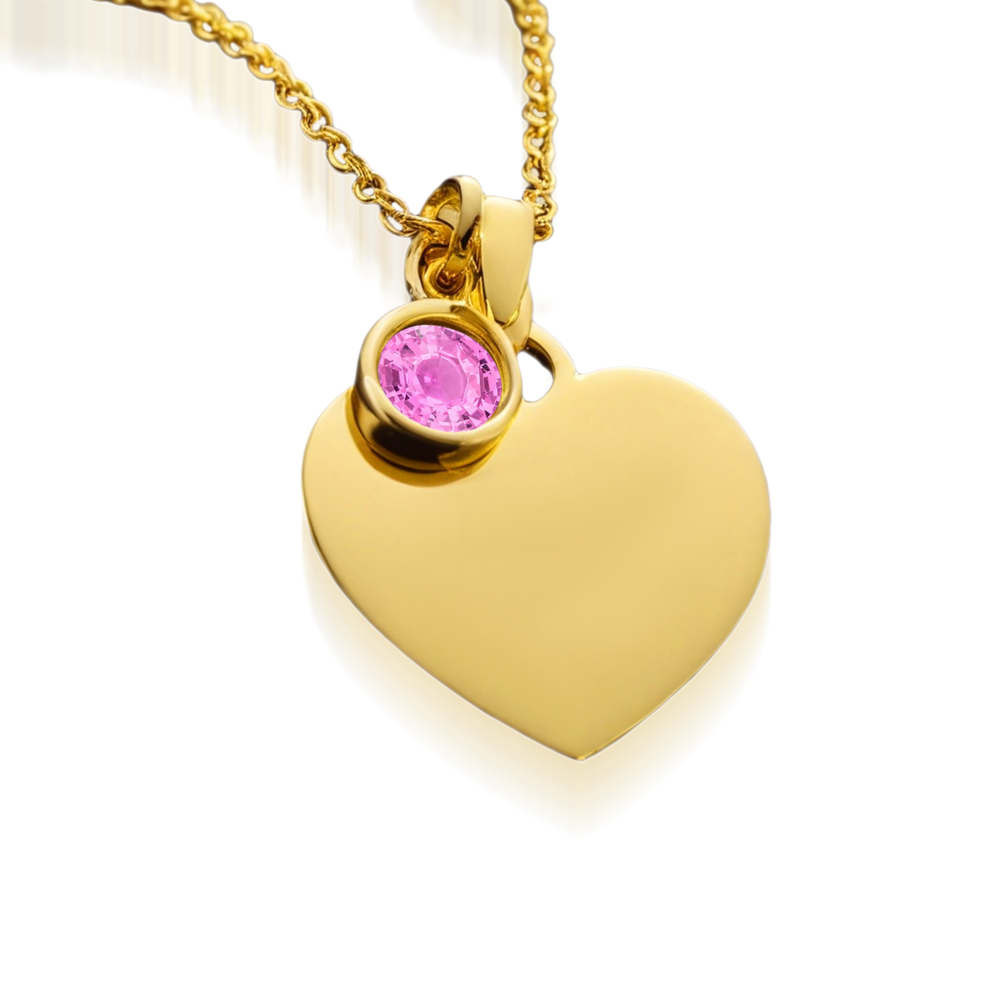 Collier Diamant Rose en Forme de Cœur