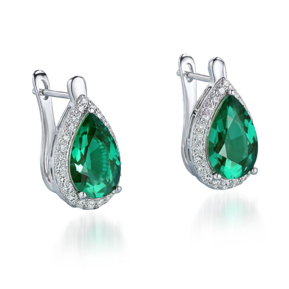 Boucles d'oreilles aigue-marine en forme de larme
