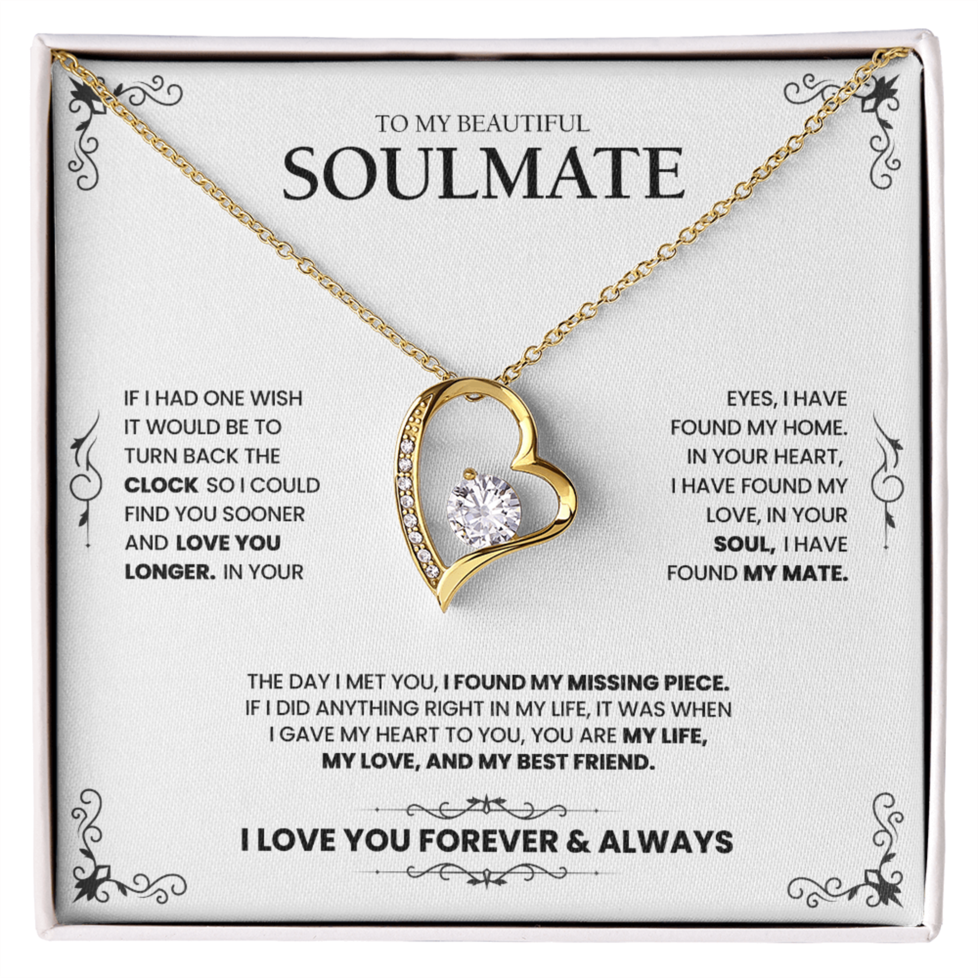À mon âme sœur | Collier diamant cœur incliné
