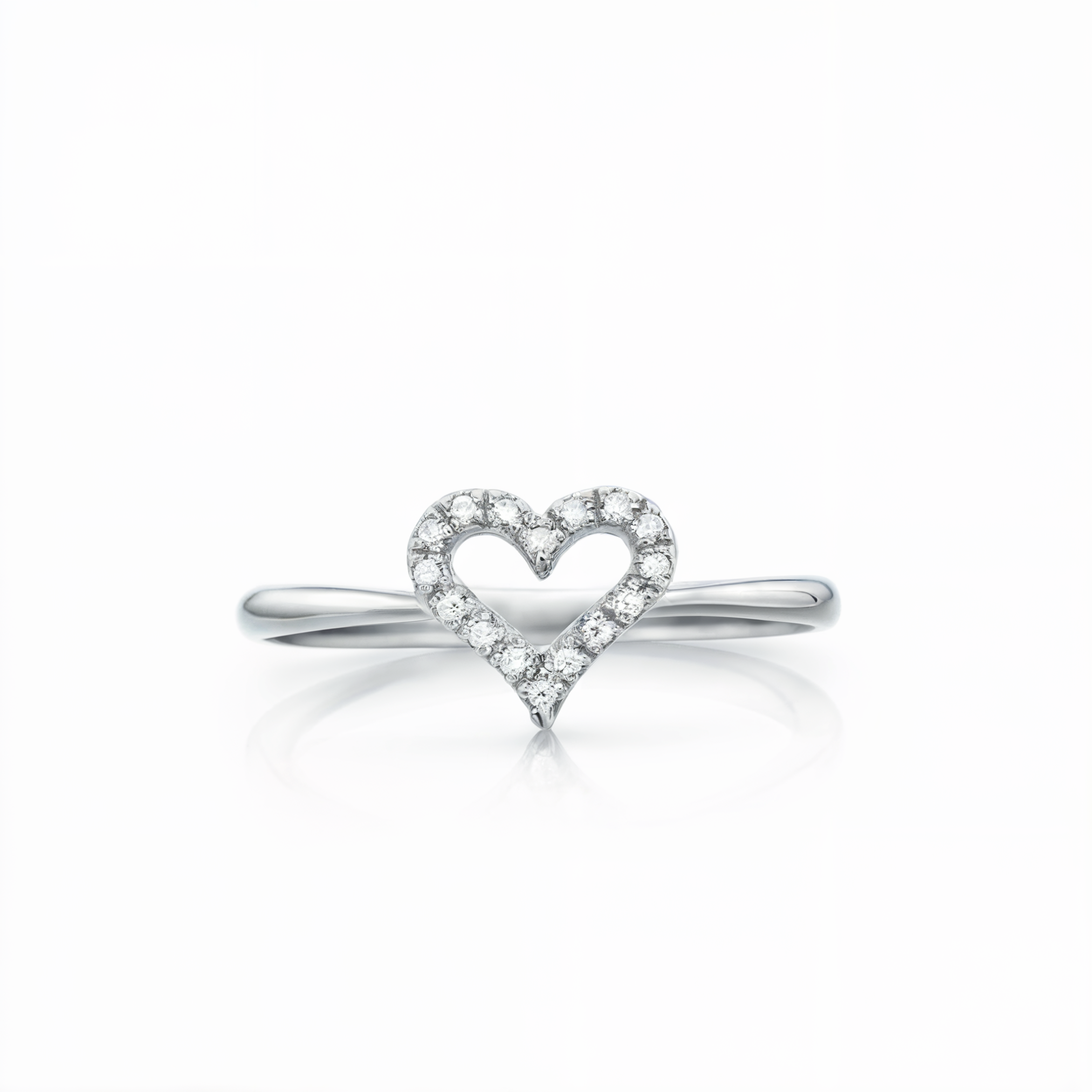 Bague Cœur avec Diamants d'Accents