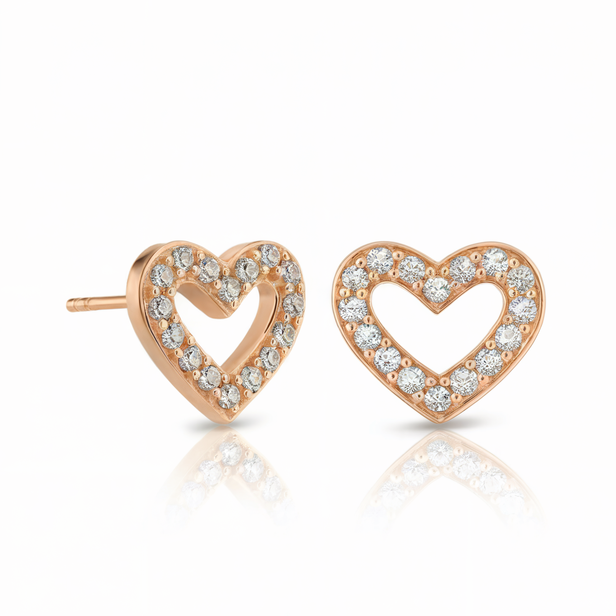 Boucles d'oreilles classiques cœur or rose