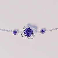 February Amethyst Birthstone Bracelet - S925 Sterling Silver