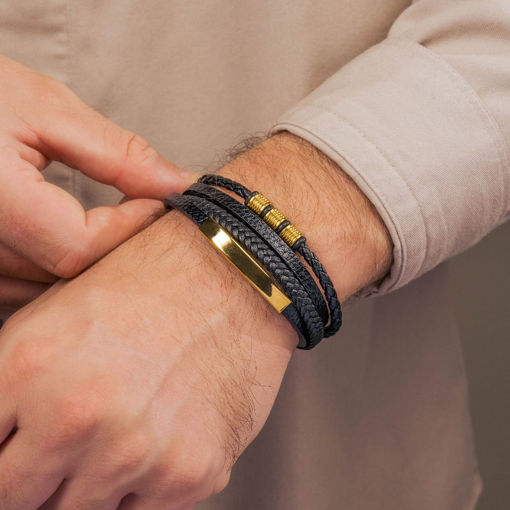 À Mon Fils | Je T'aime Pour Toujours | Bracelet en Cuir