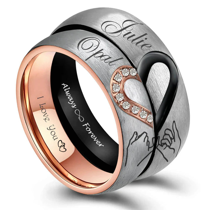 Bagues de couple Cœurs Diamant Assortis