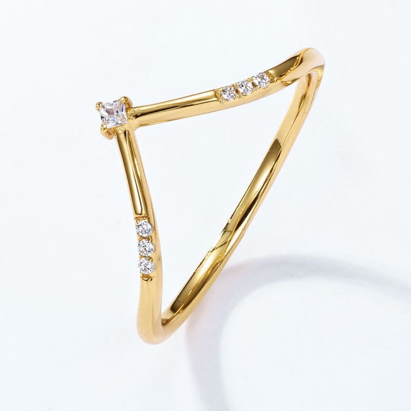 Ensemble Bague Pyramide Agate Mousse Triangulaire Accent Diamant - Argent Sterling S925