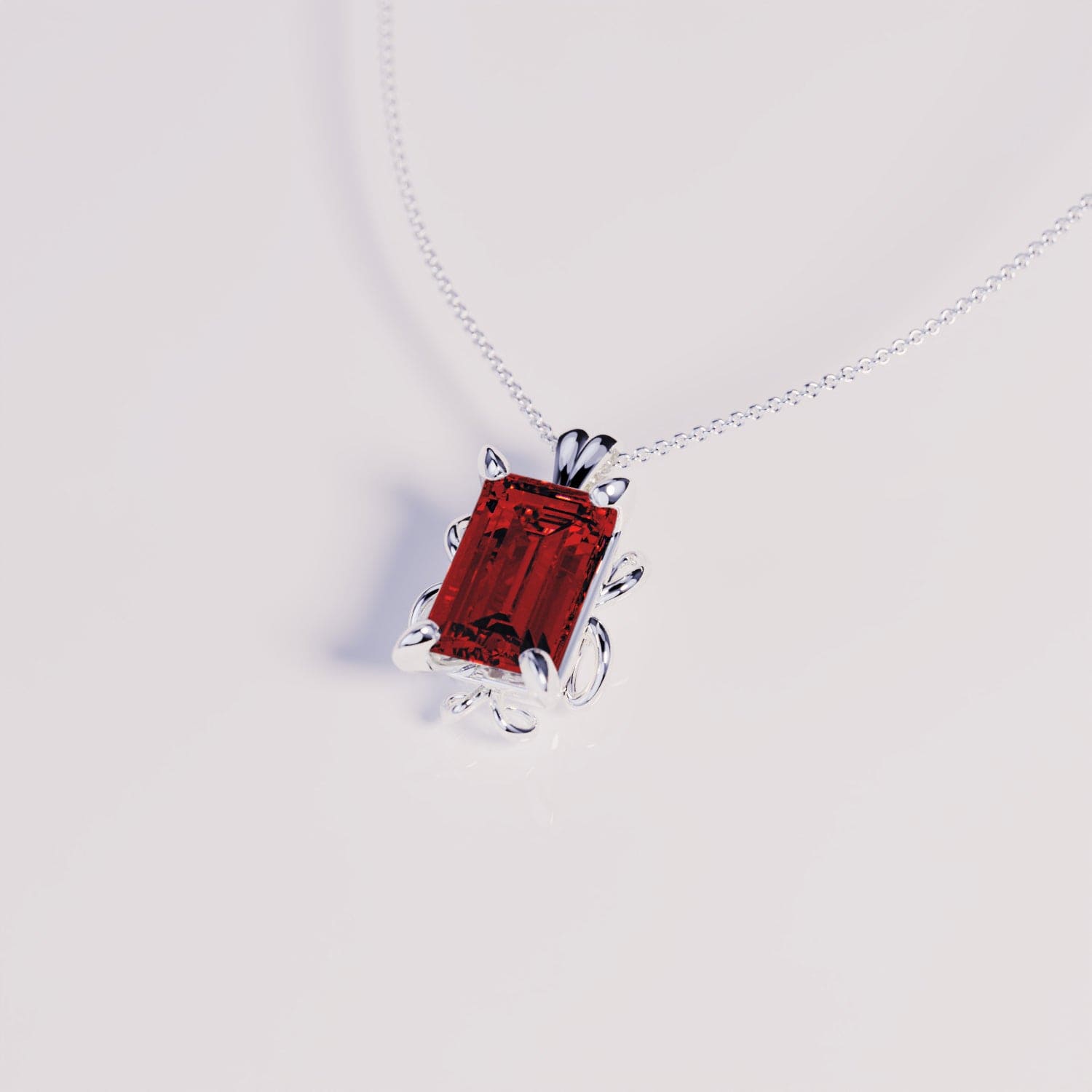 Collier Pierre de Naissance Rubis Juillet - Argent Sterling S925