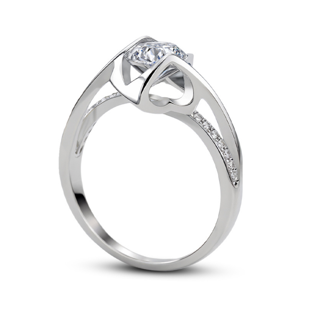 Bague Moissanite 1CT Ronde Tordue