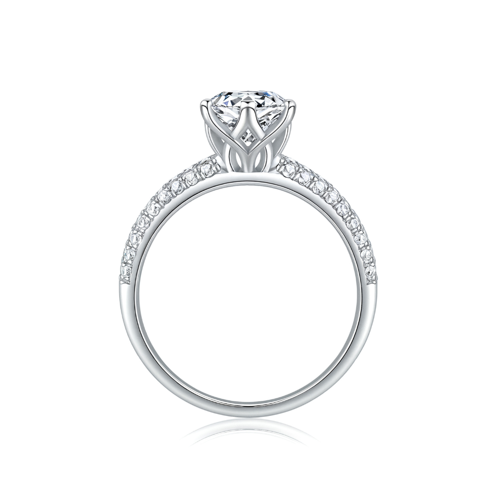 Bague d'éternité pavée moissanite, taille ronde 1CT