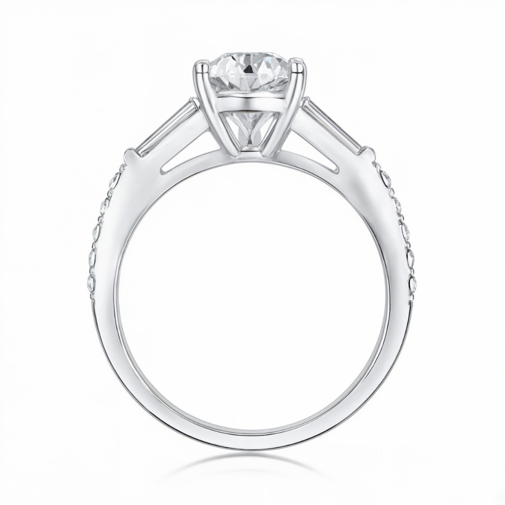 Bague Moissanite Taille Poire 2CT