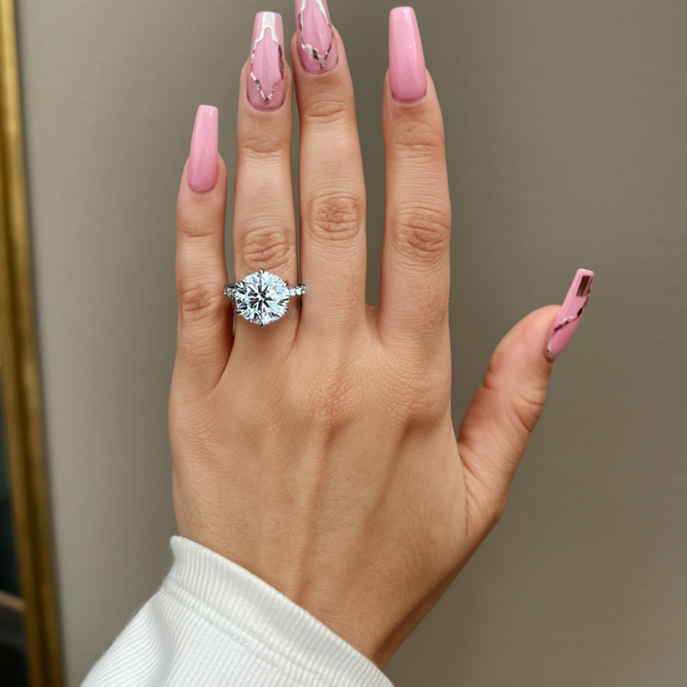 Bague d'éternité avec moissanite taille ronde 5CT