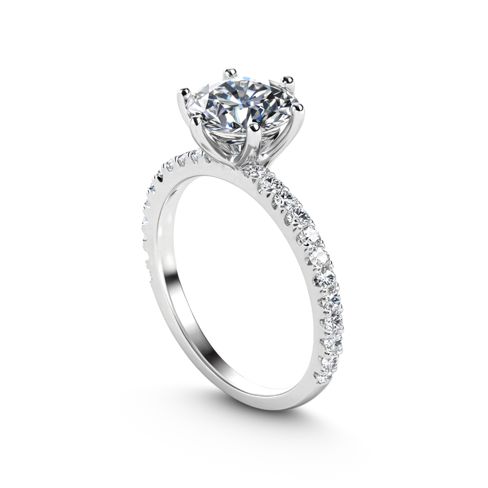 Bague d'éternité Moissanite taille brillant rond 2CT