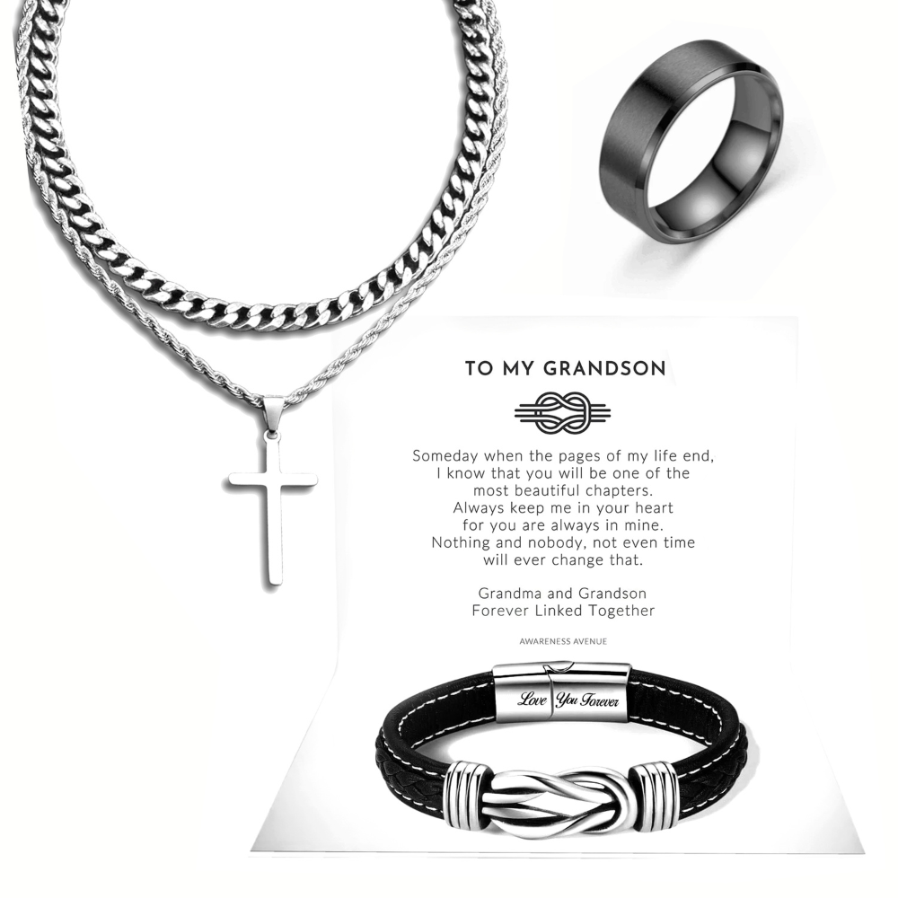 Coffret cadeau homme "À mon petit-fils, liés à jamais"