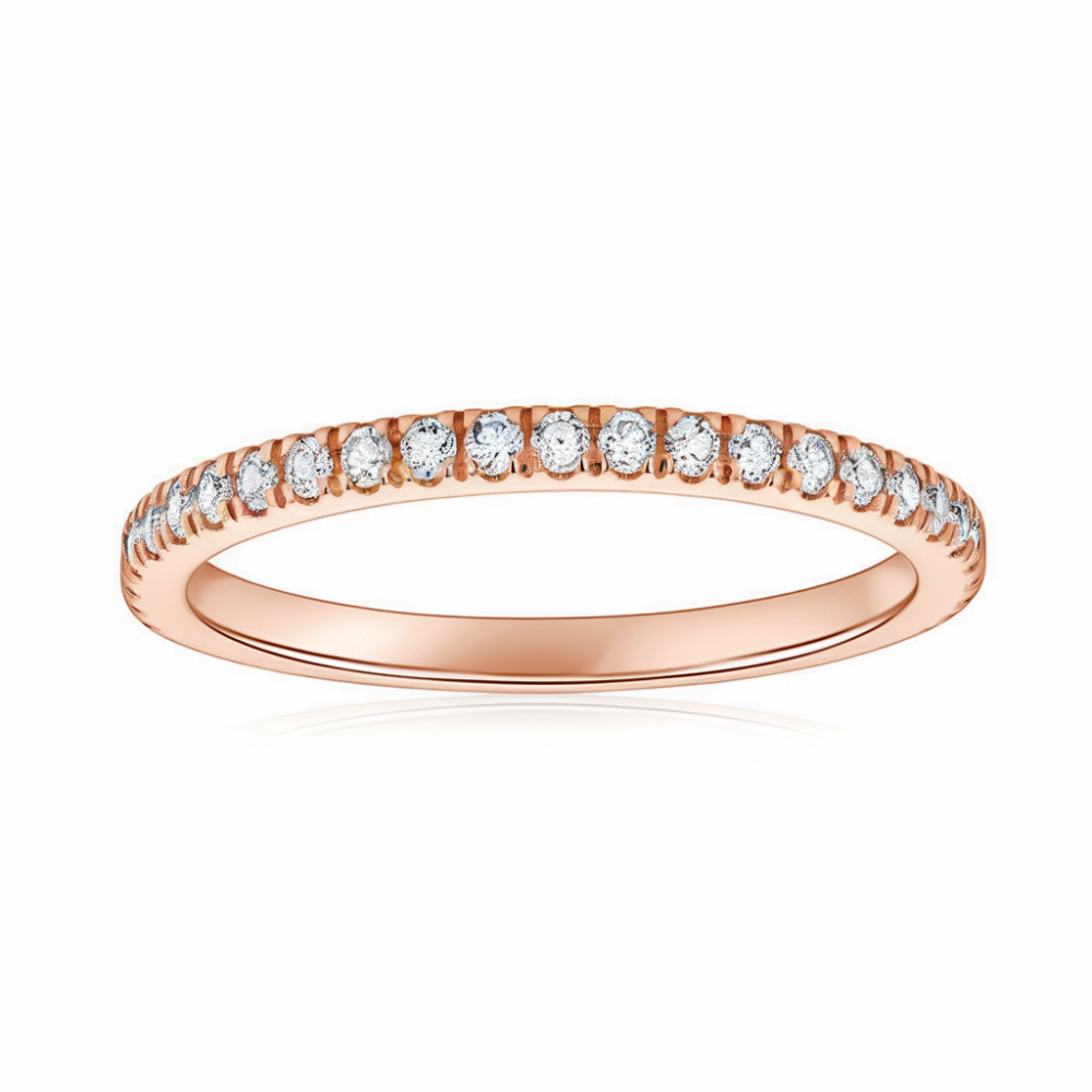 Bague d'éternité Moissanite Or Rose 1.3CT