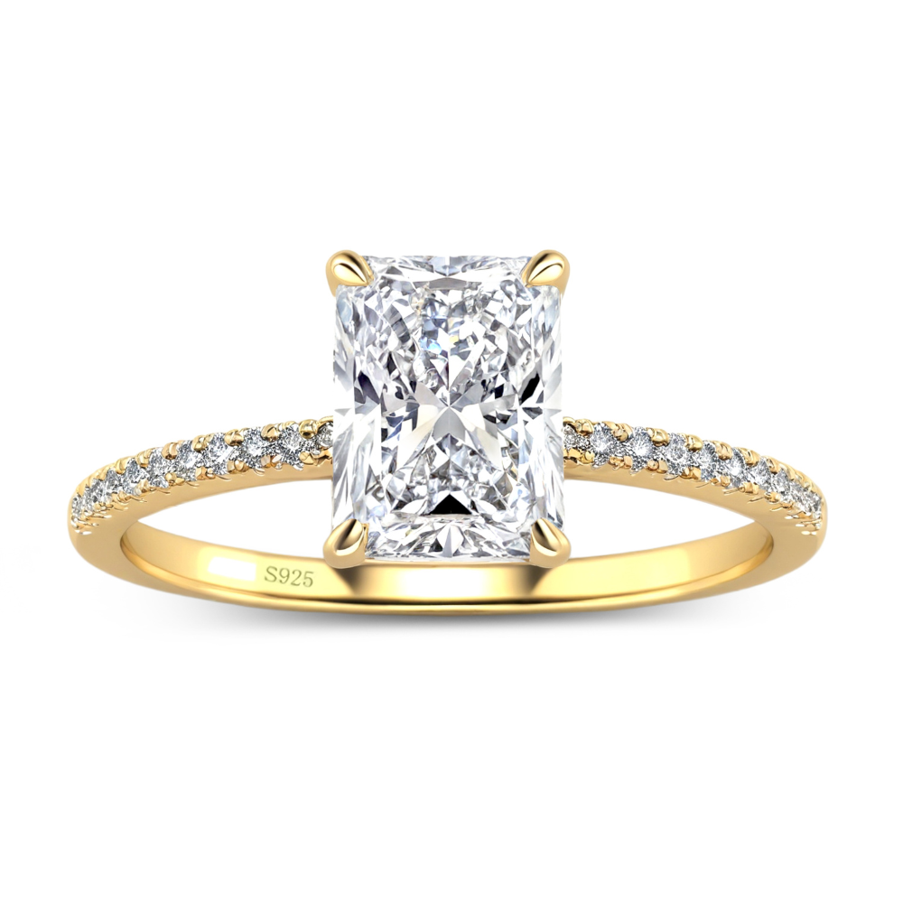 Bague d'éternité Moissanite taille radiant 3CT