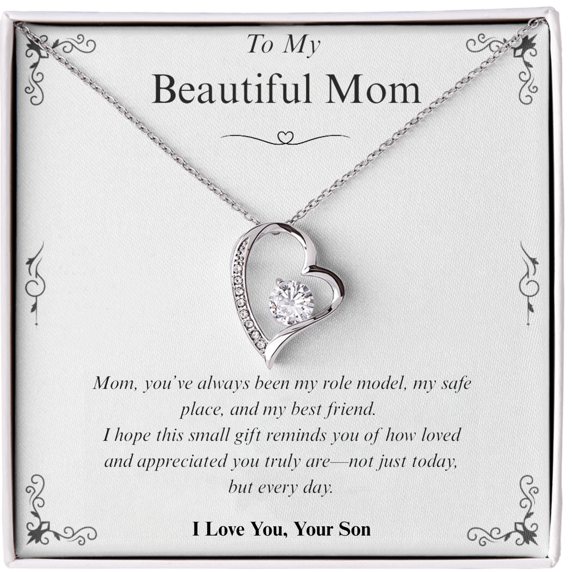 À Ma Mère | Collier Coeur | Cadeau Fête des Mères Idéal de Son Fils