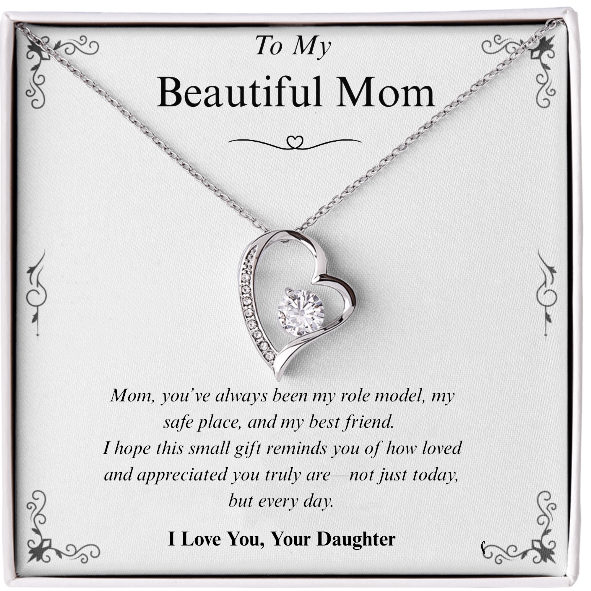 À Ma Mère | Collier Coeur | Cadeau Fête des Mères Idéal de la Fille