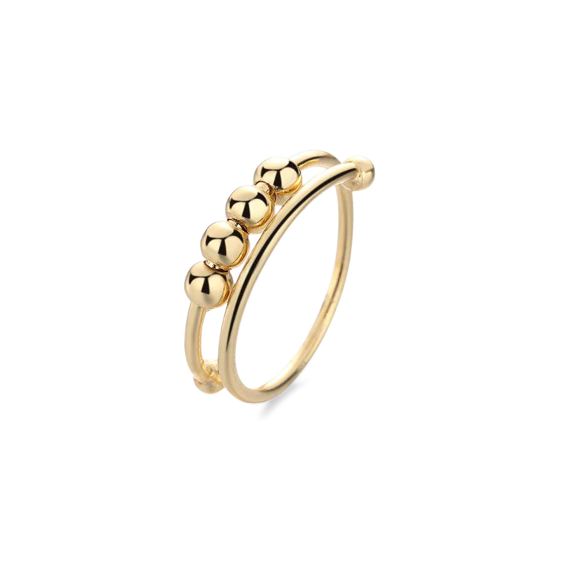 S925 Beaded Adjustable Fidget Ring