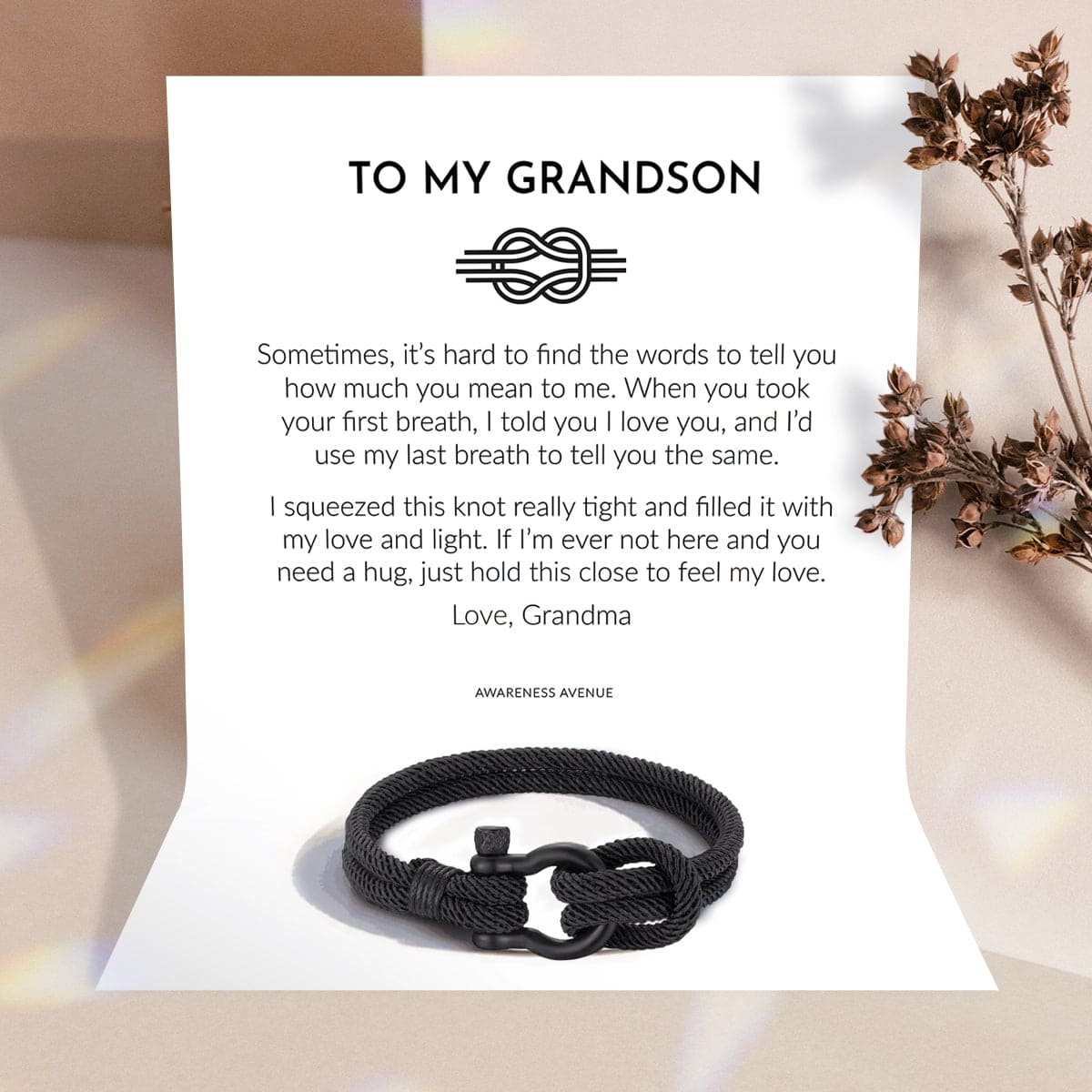 À Mon Petit-Fils | Ressentez Mon Amour | Bracelet Cadeau Nautique