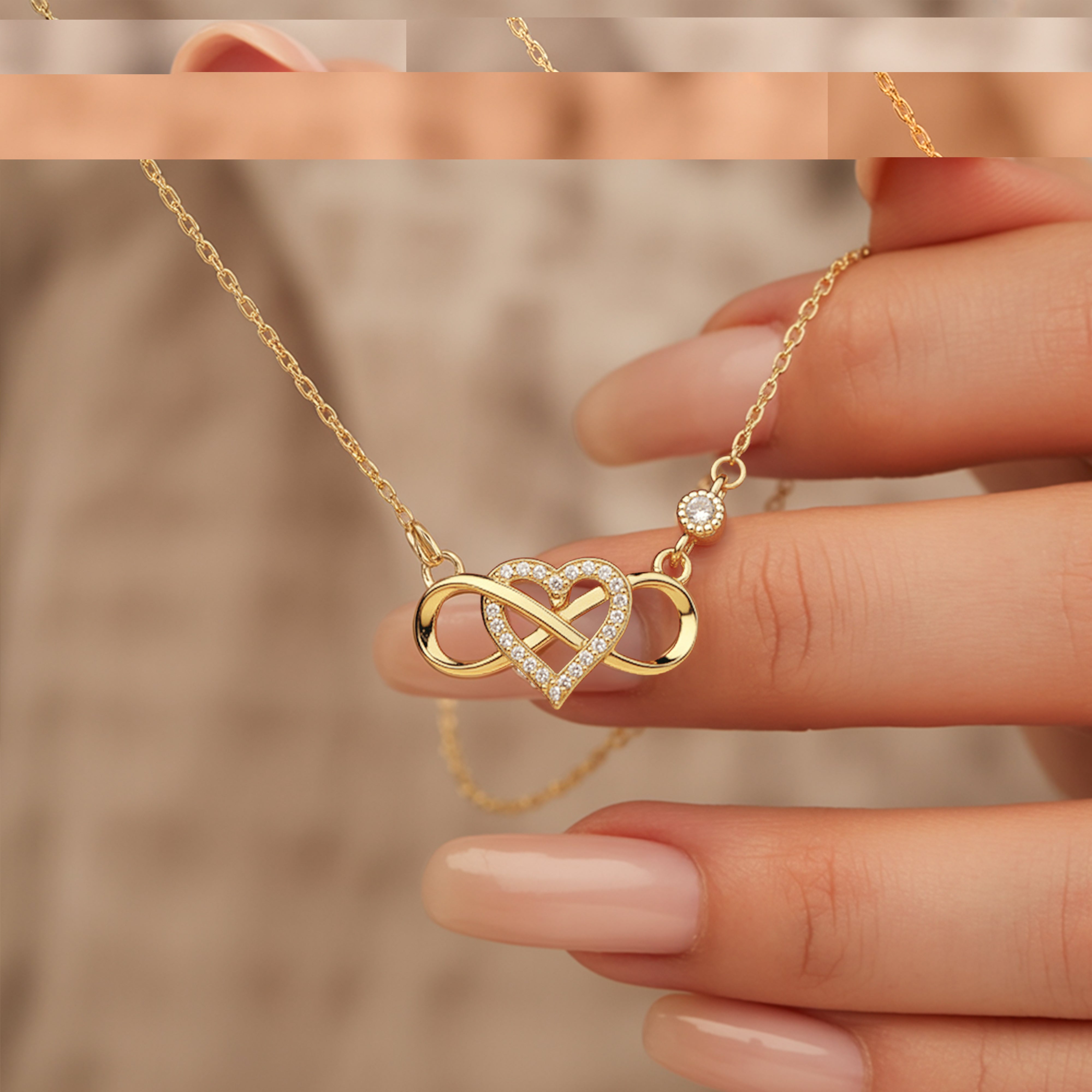 Collier Cœur Infini Diamant Éternel