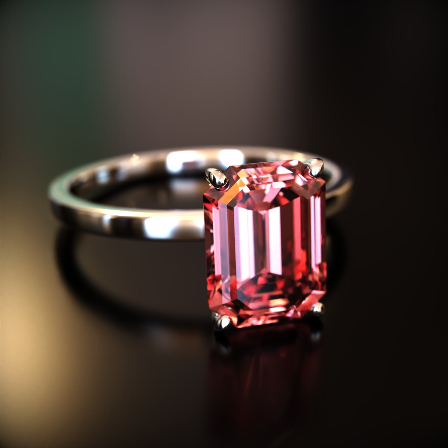 The Alexandria - Bague Moissanite Émeraude Personnalisée