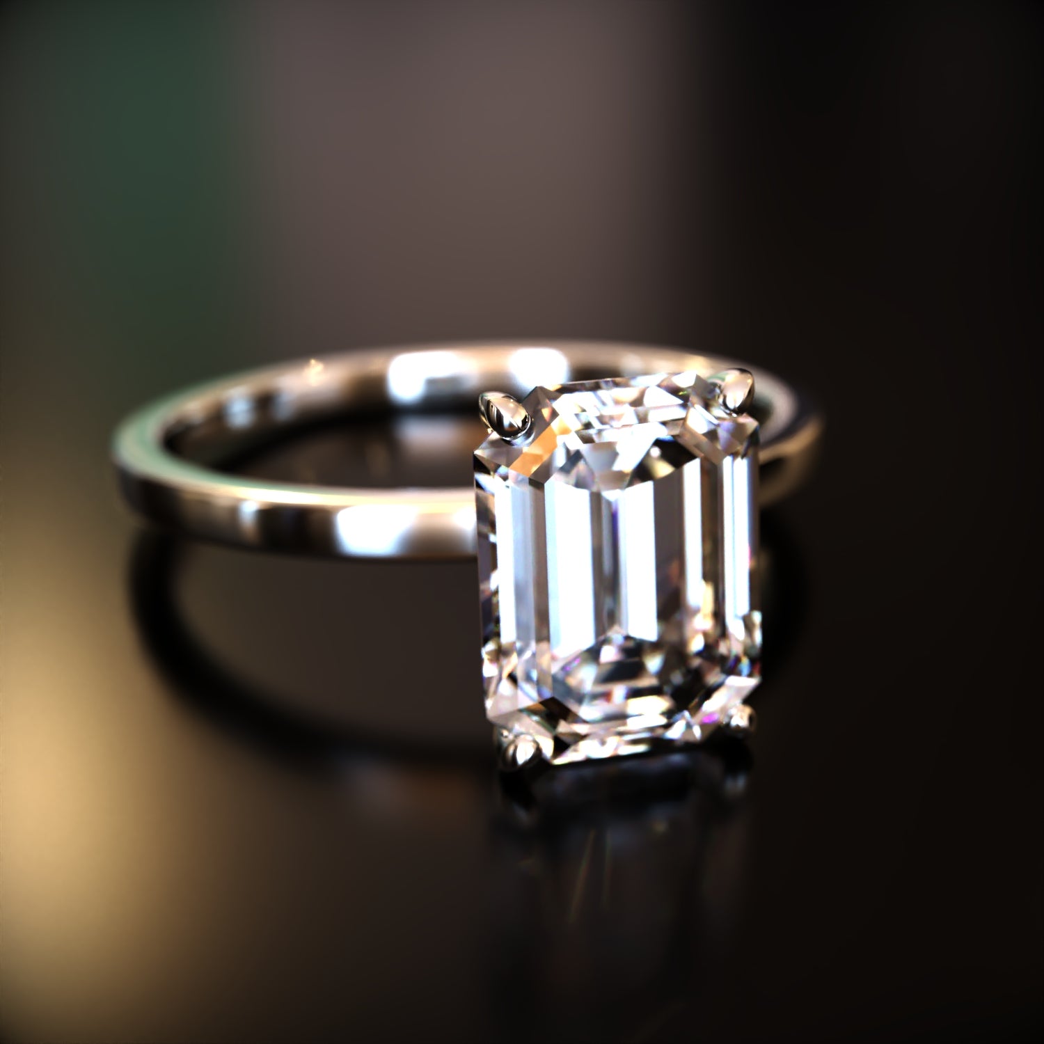 The Alexandria - Bague Moissanite Émeraude Personnalisée