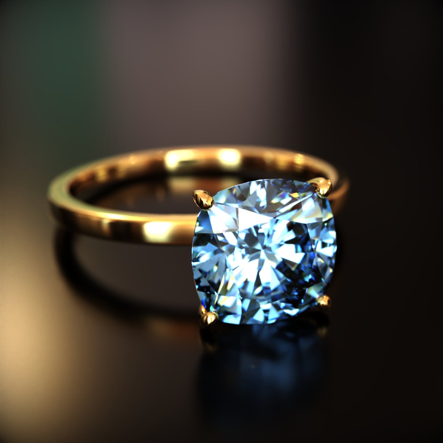 La Claire - Bague Moissanite Taille Coussin Personnalisée