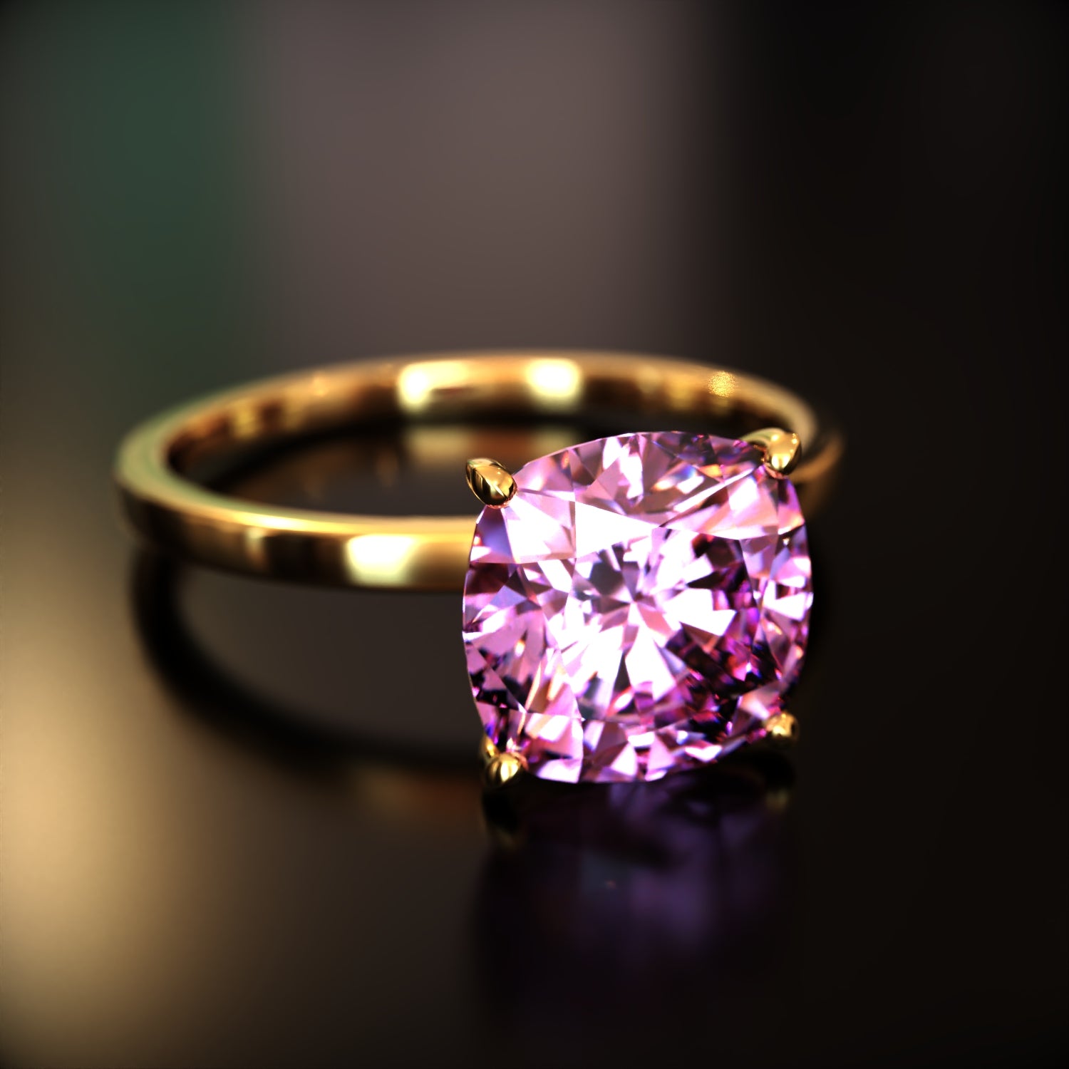 La Claire - Bague Moissanite Taille Coussin Personnalisée