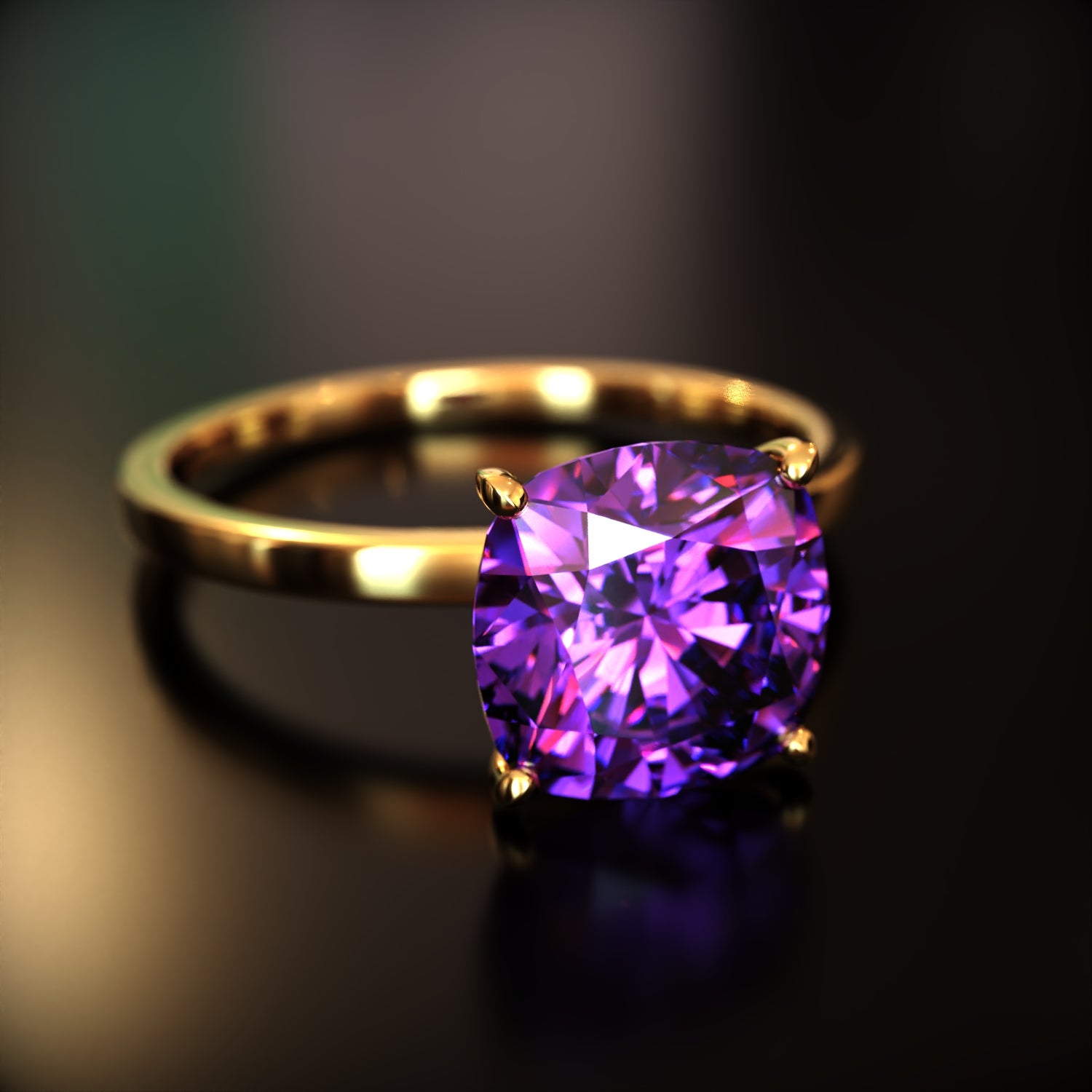 La Claire - Bague Moissanite Taille Coussin Personnalisée