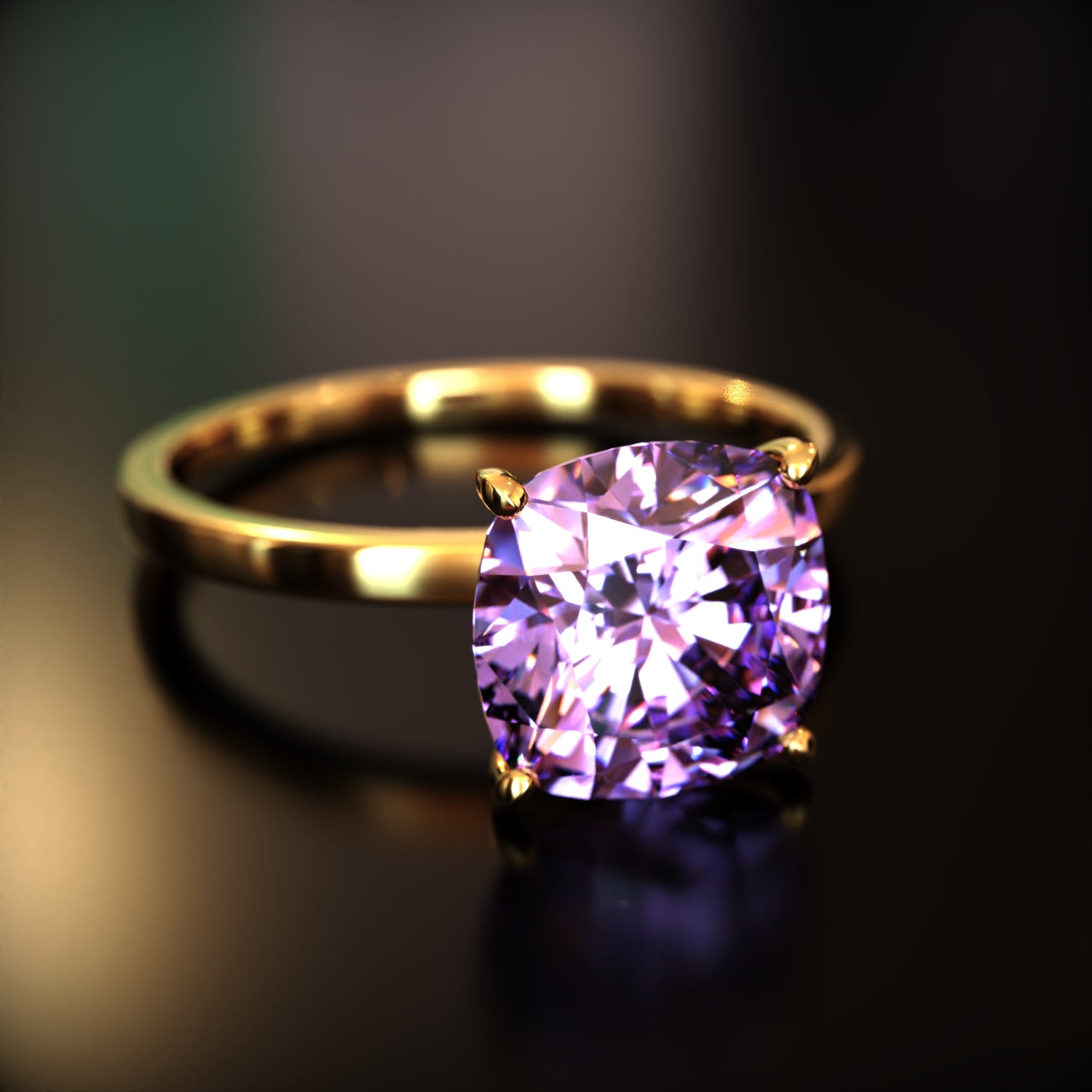 La Claire - Bague Moissanite Taille Coussin Personnalisée