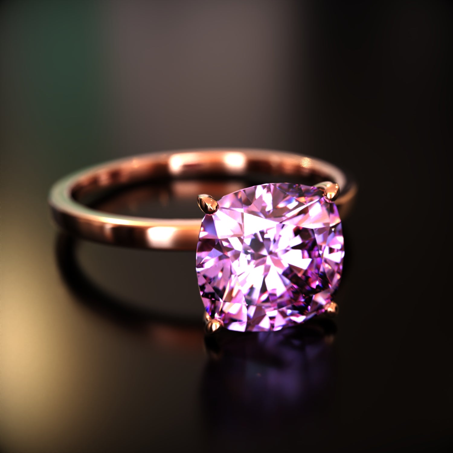 La Claire - Bague Moissanite Taille Coussin Personnalisée