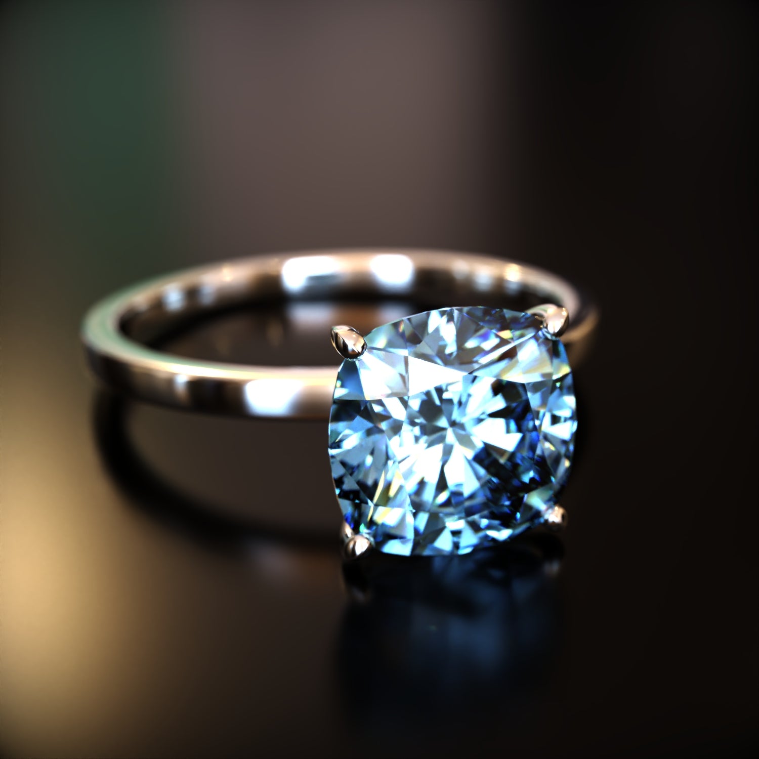 La Claire - Bague Moissanite Taille Coussin Personnalisée