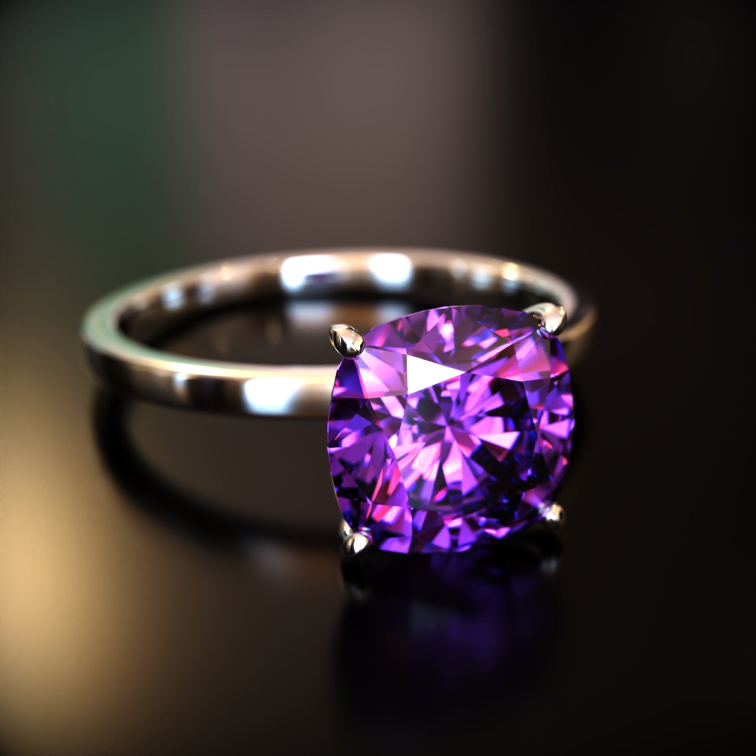 La Claire - Bague Moissanite Taille Coussin Personnalisée