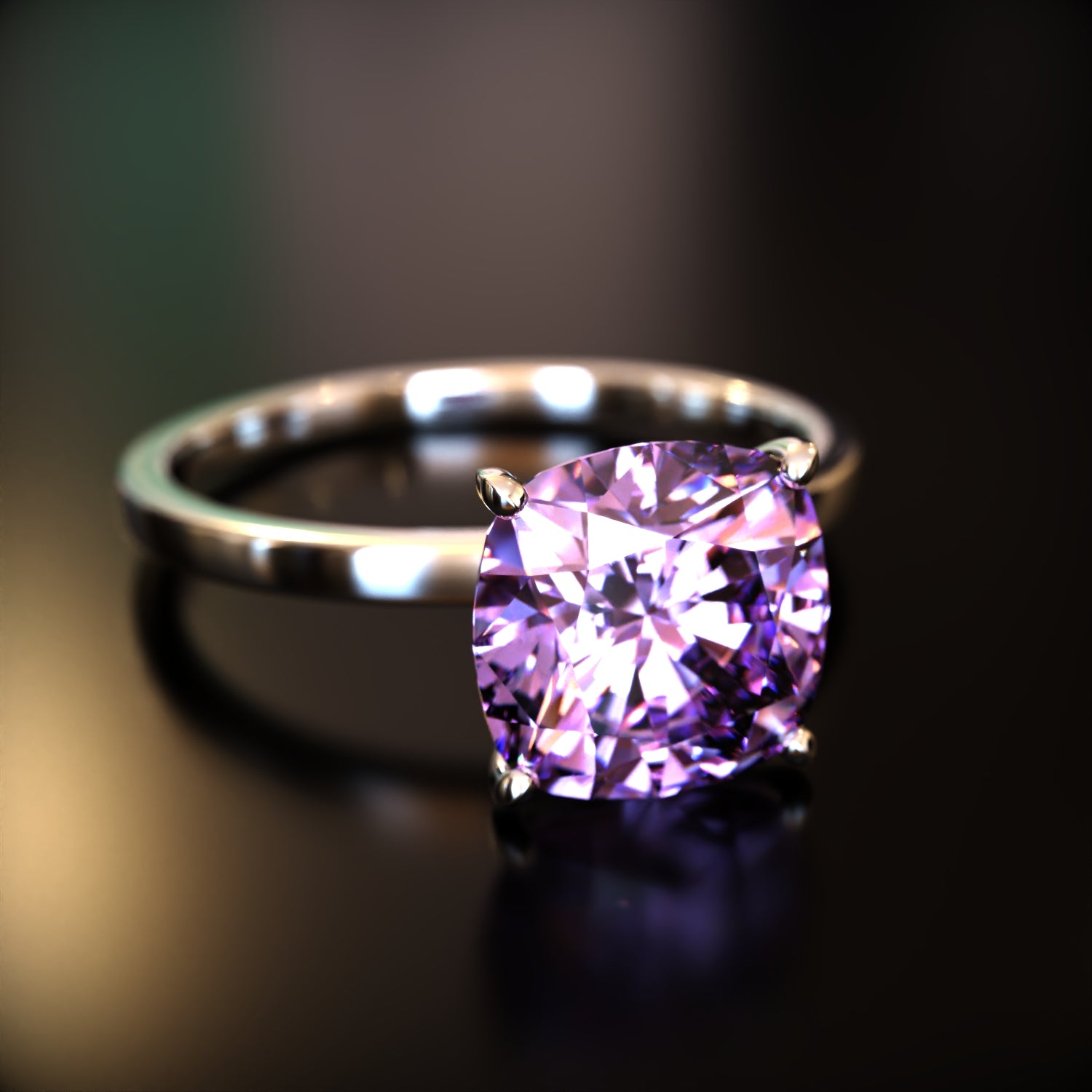 La Claire - Bague Moissanite Taille Coussin Personnalisée