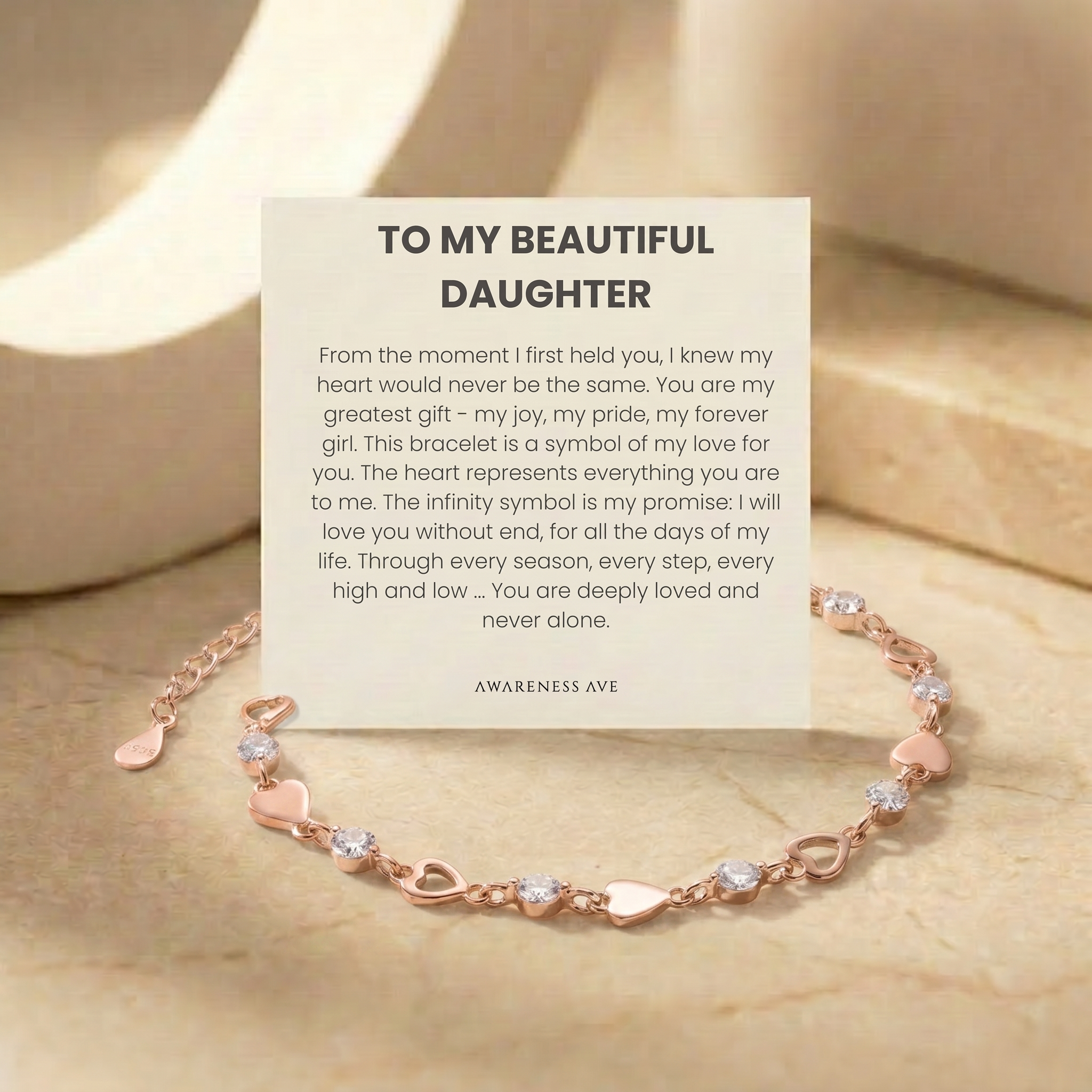 The 'Cherished Daughter' Silver Bracelet