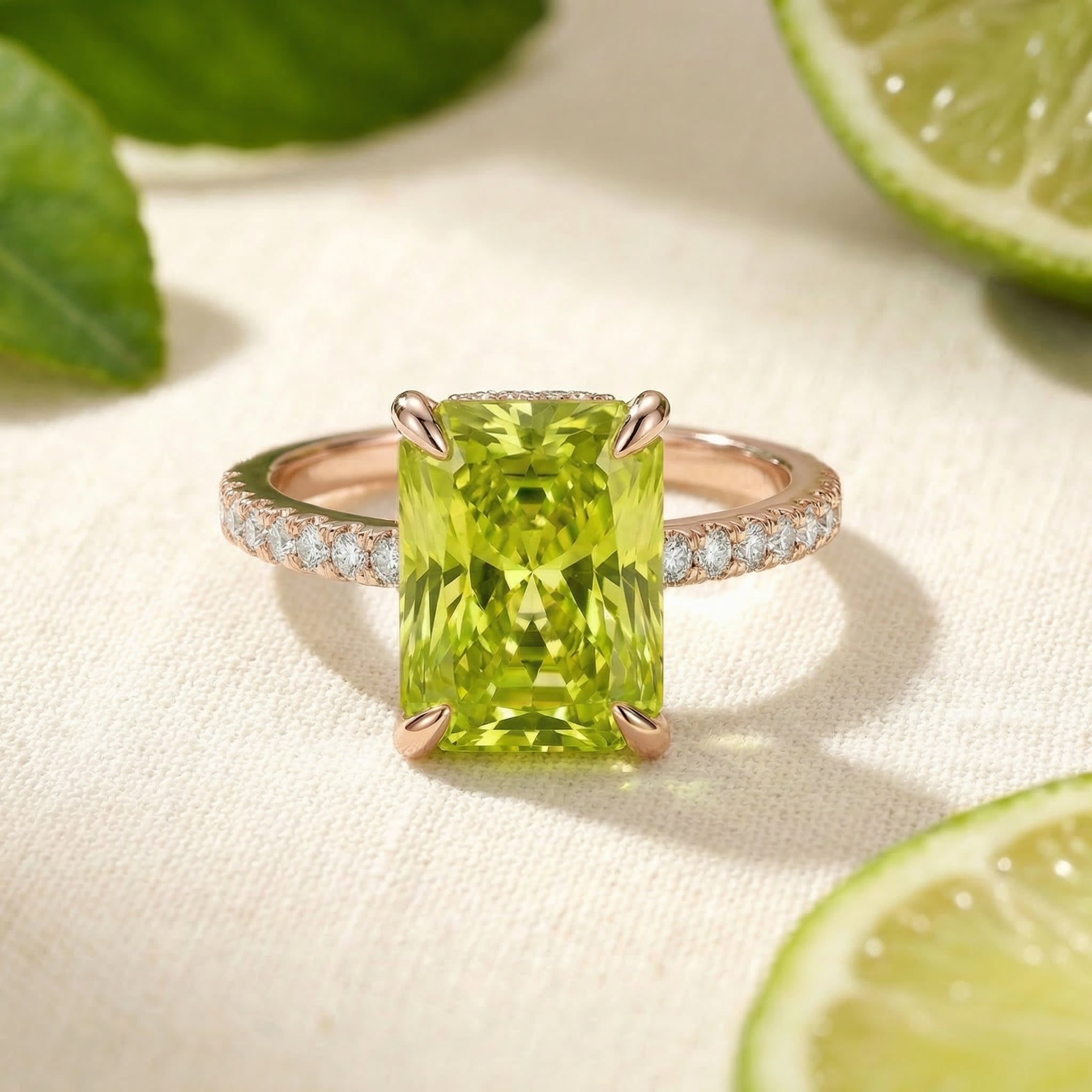 the-elianise-radiant-ring-s925-sterling-silver in rose gold finish