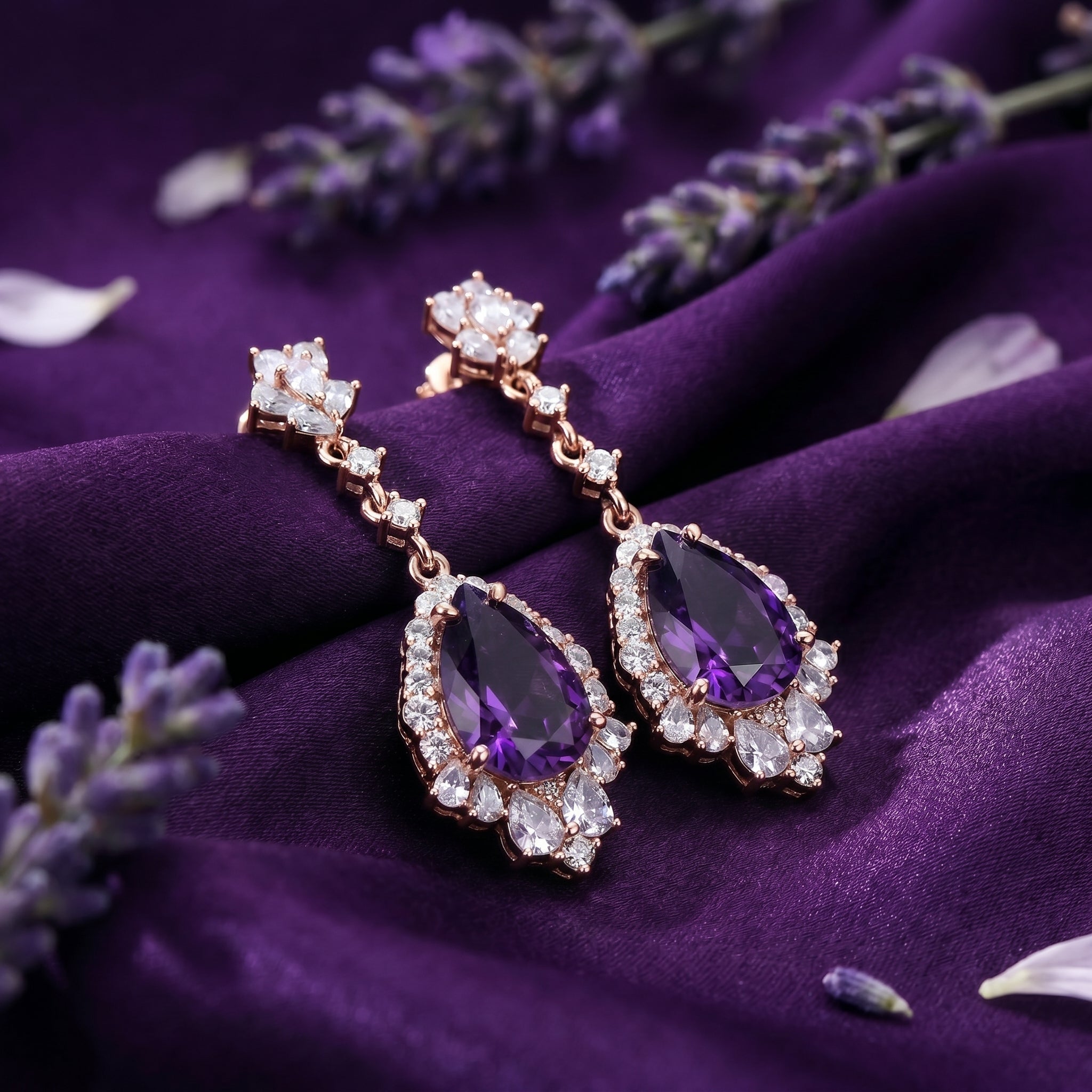 the-vioris-pear-drops-s925-sterling-silver in rose gold finish
