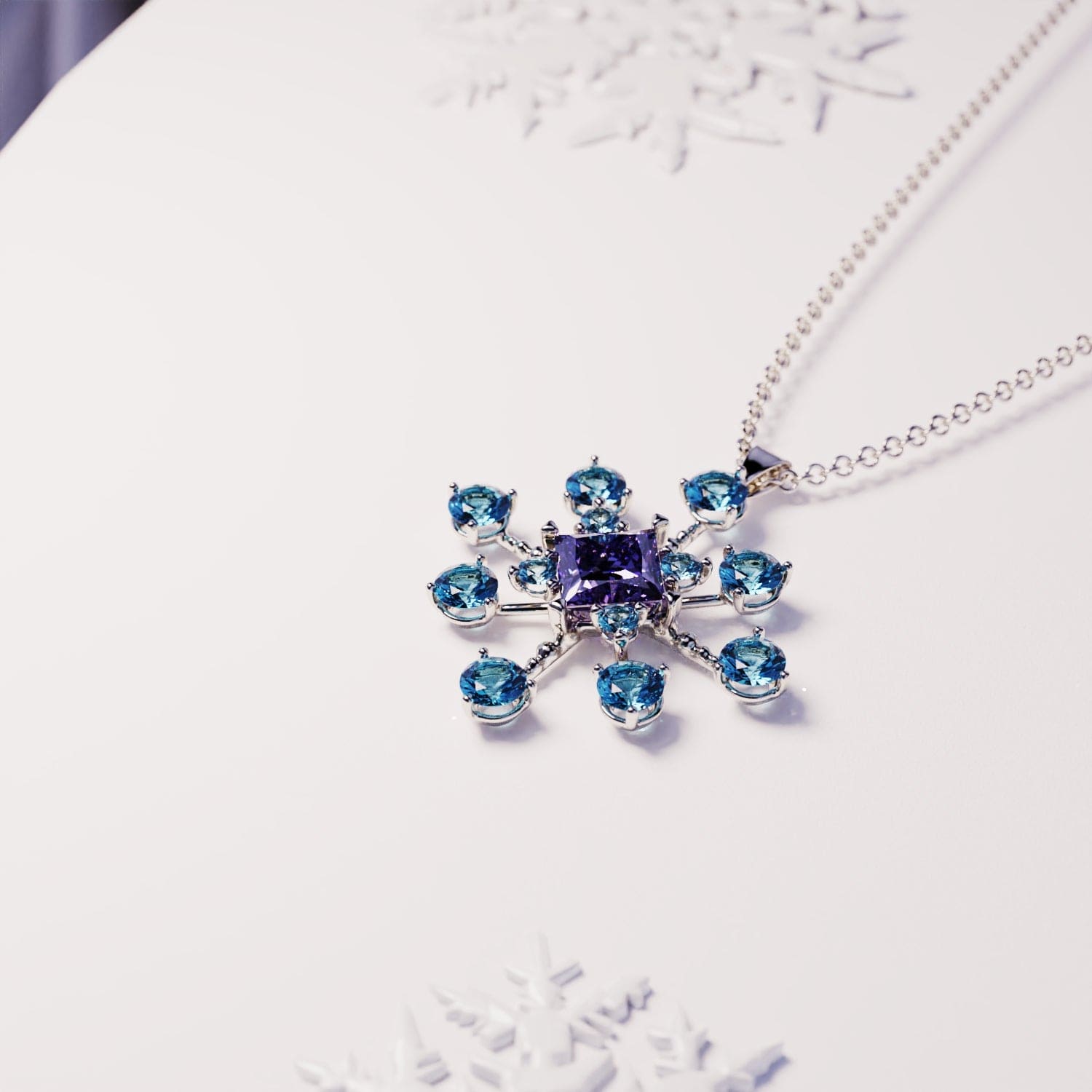 Amethyst Essence: Princess-Cut Amethyst Necklace - S925 Sterling Silver