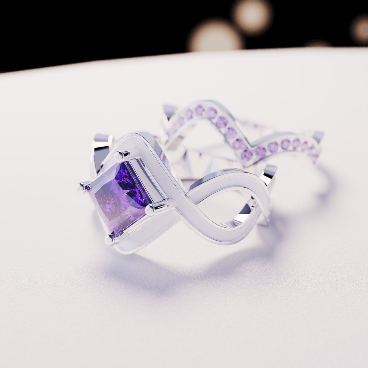 Snow Wave: 2-Piece Set Ring - S925 Sterling Silver