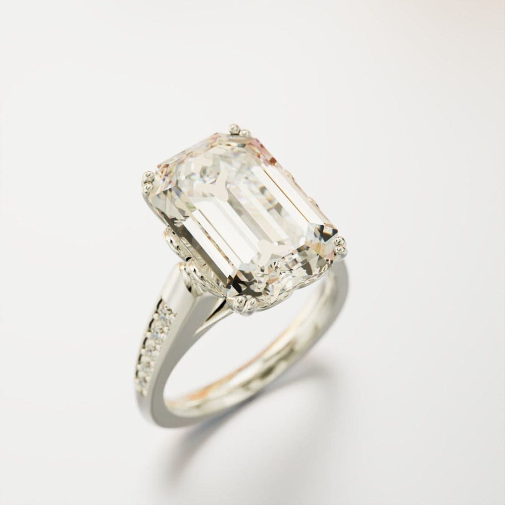Crystal Dream: Bague Diamant Taille Émeraude - Argent Sterling S925