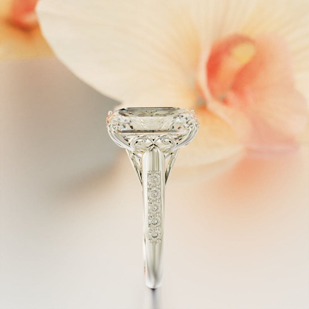 Crystal Dream: Bague Diamant Taille Émeraude - Argent Sterling S925