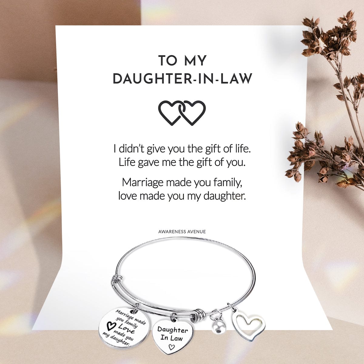 À Ma Belle-Fille | Cadeau Sincère | Bracelet Jonc