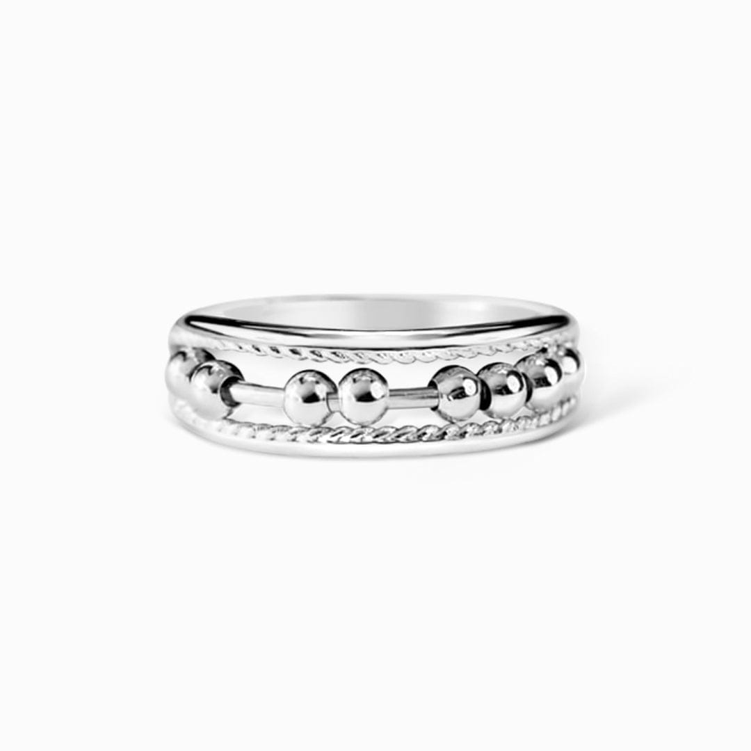 À Ma Fille | Chassez Votre Anxiété | Bague Anti-Stress Double Rangée de Perles S925