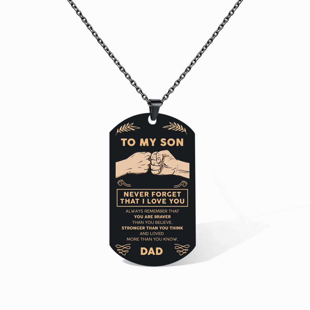 À Mon Fils | Tu Es Ma Force | Collier Plaque Militaire