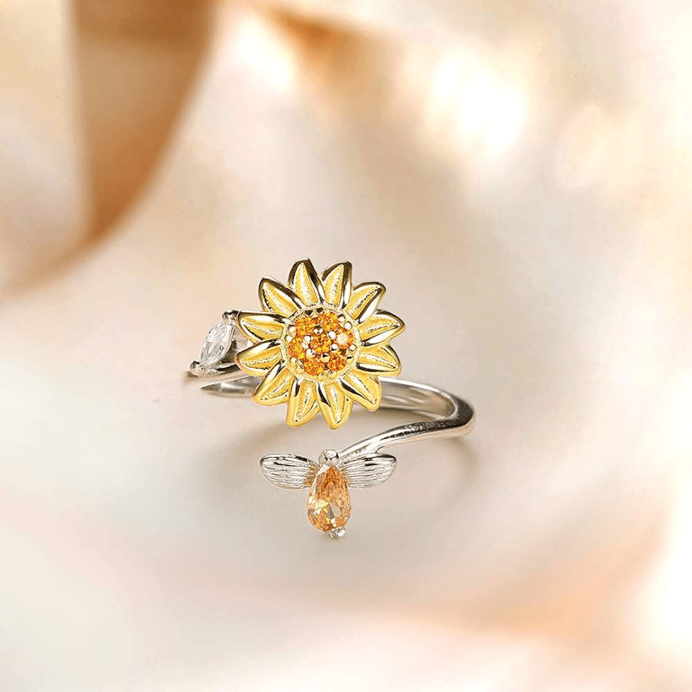 Daughter & Granddaughter | A Love Like Ours | Spinning Sunflower Ring-Awareness Avenue-gift: All,gift: Daughter,gift: Granddaughter,ring: All,ring: Daughter,ring: Granddaughter