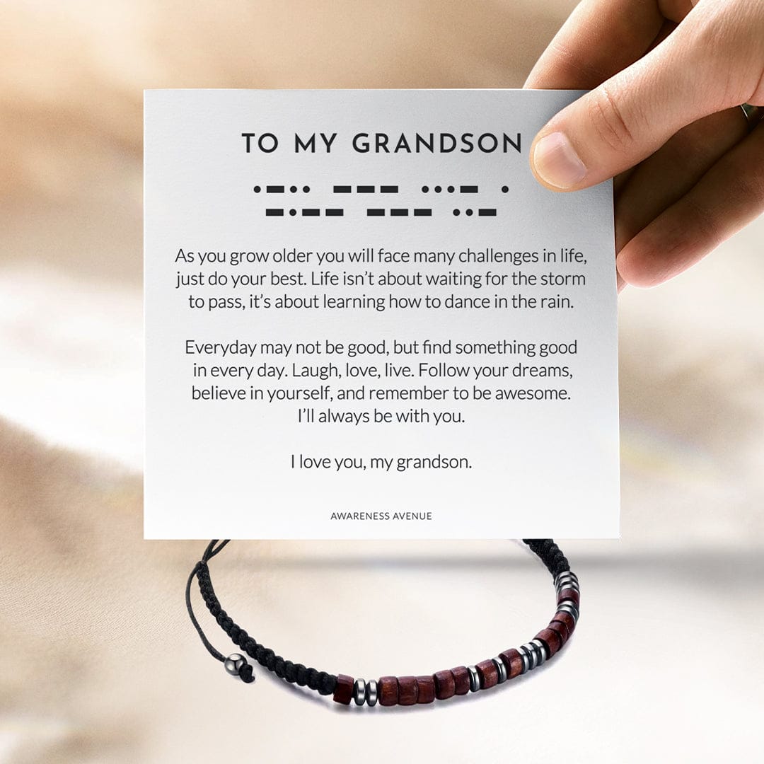To My Grandson | I love you | Morse Code Bracelet