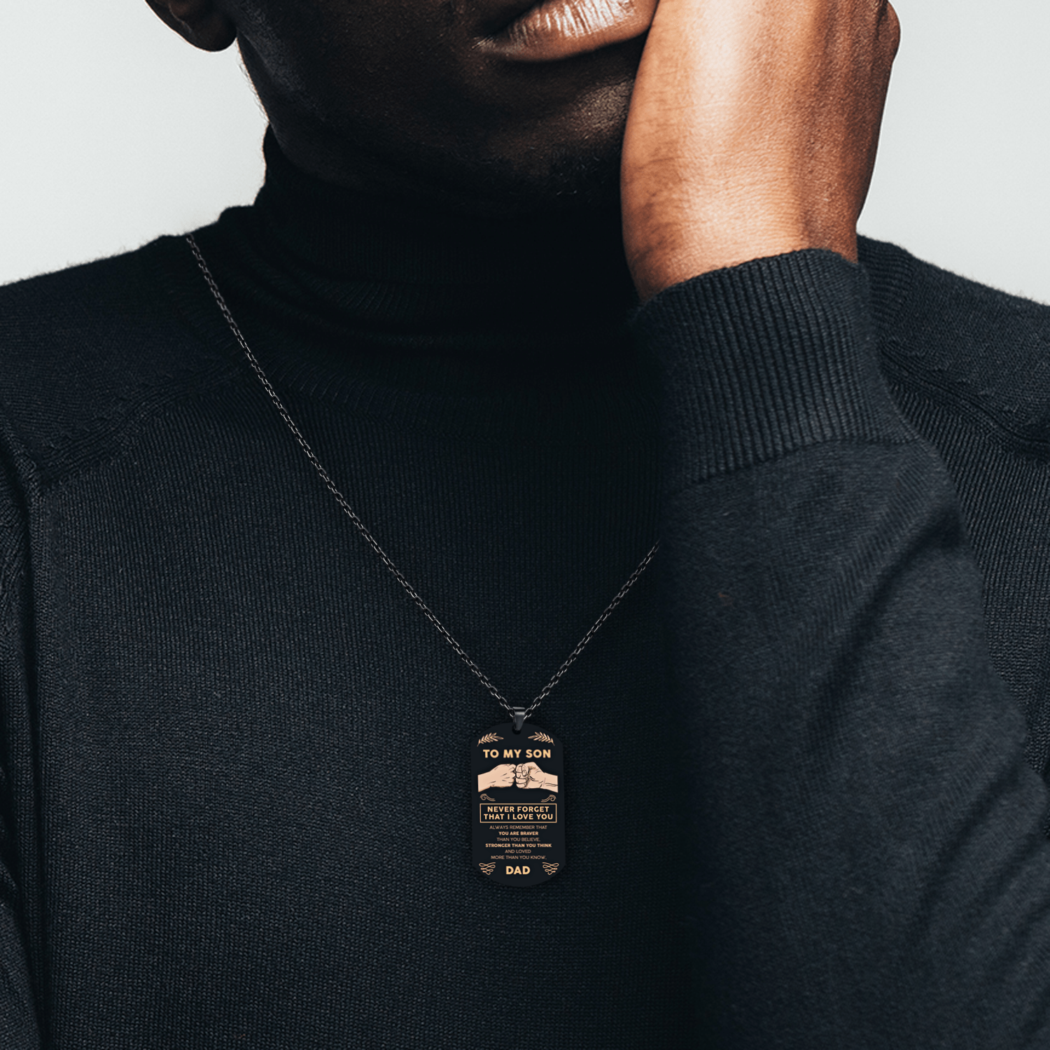 À Mon Fils | Tu Es Ma Force | Collier Plaque Militaire