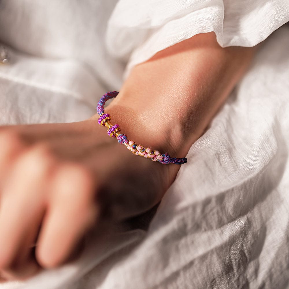 Petite-fille | Un lien indéfectible | Bracelet Nœud Fleur de Pêcher